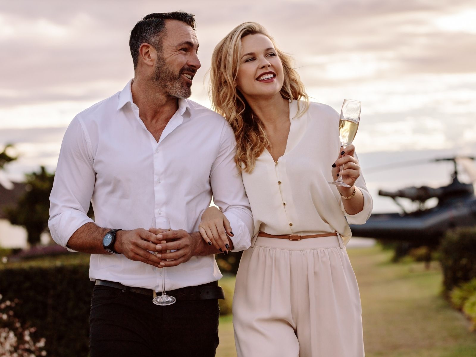 An expat couple reviewing their protection cover with confidence
